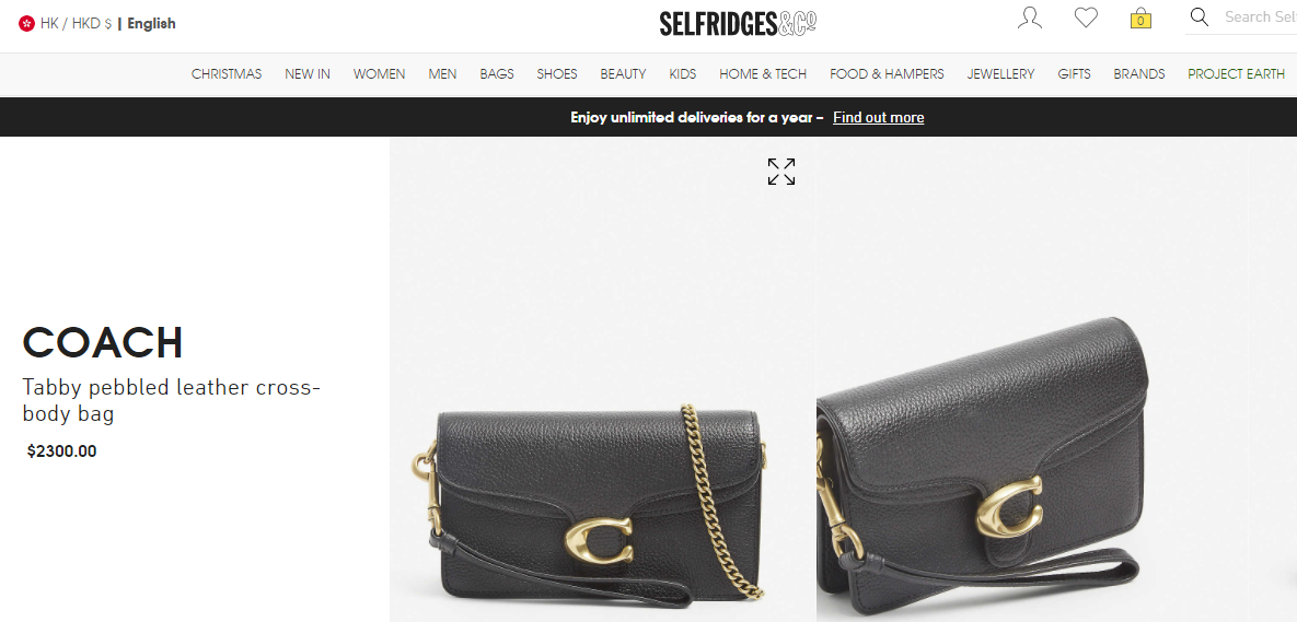 selfridges COACH Tabby pebbled leather cross-body bag