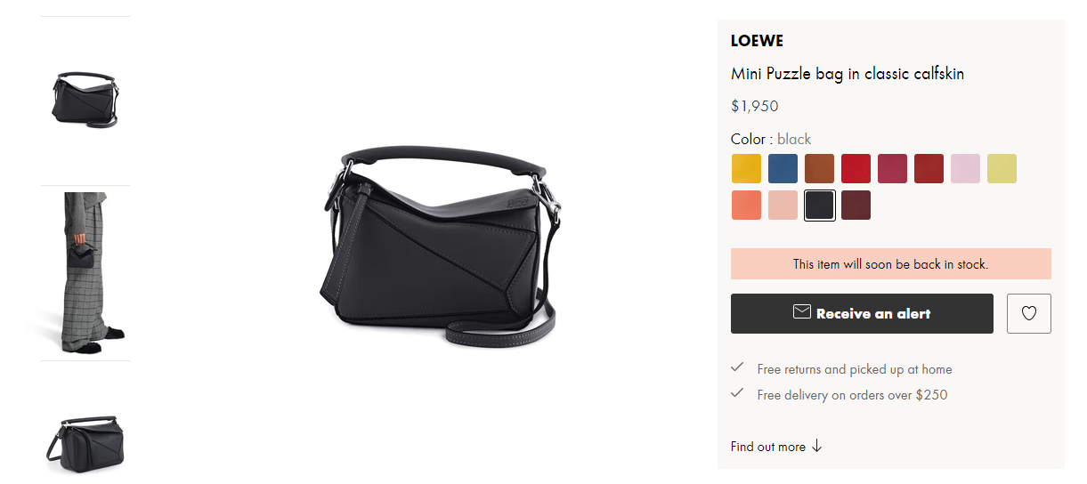 Loewe Mini Puzzle bag in classic calfskin