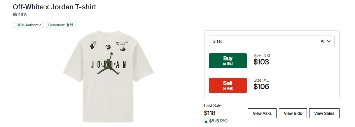 stockx Off-White x Jordan T-shirt