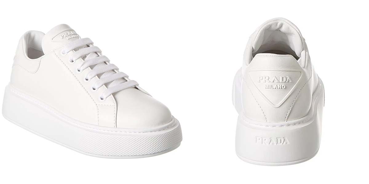 Prada Logo Leather Sneaker 全白